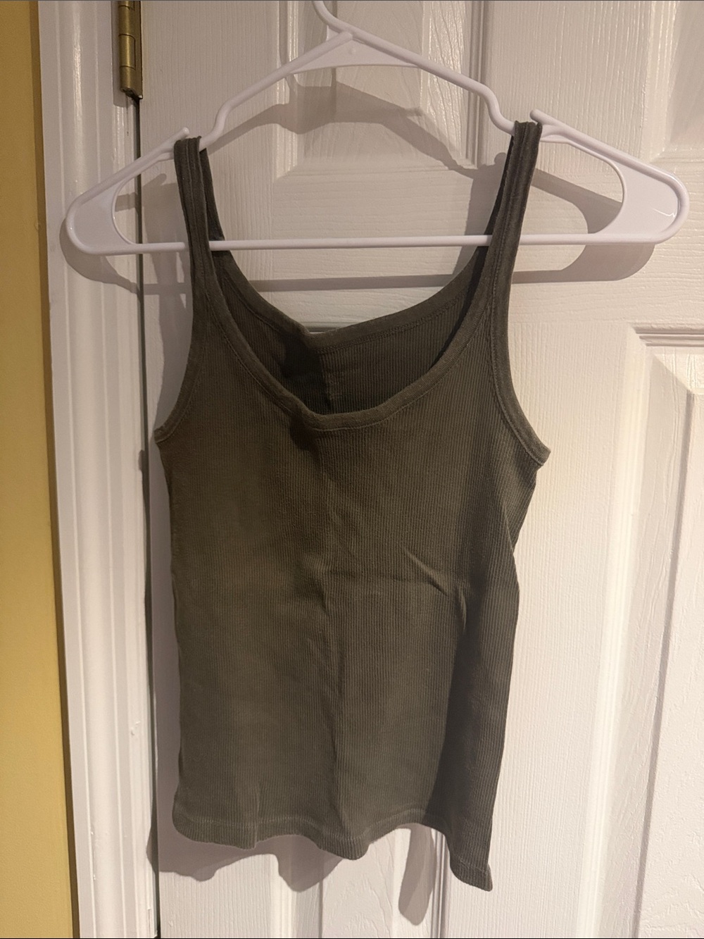 Brandy Melville Olive Green Ribbed Tank Top